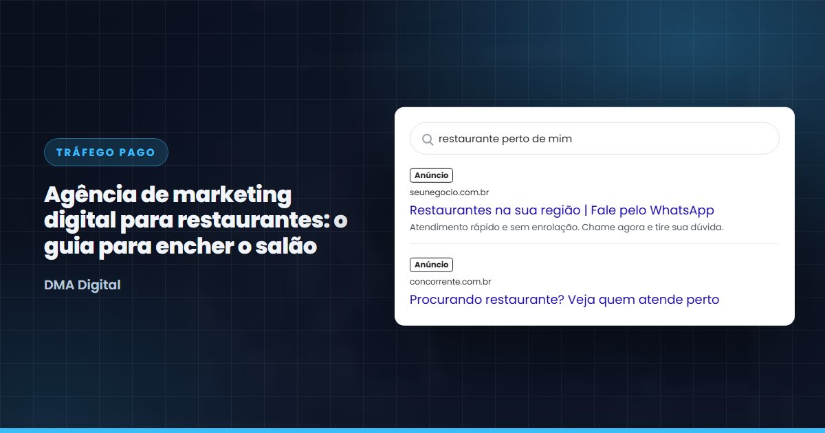 Busca do Google com anúncios de restaurantes