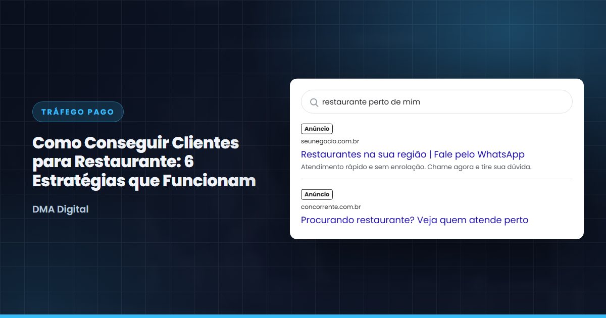Busca do Google com anúncios de restaurantes