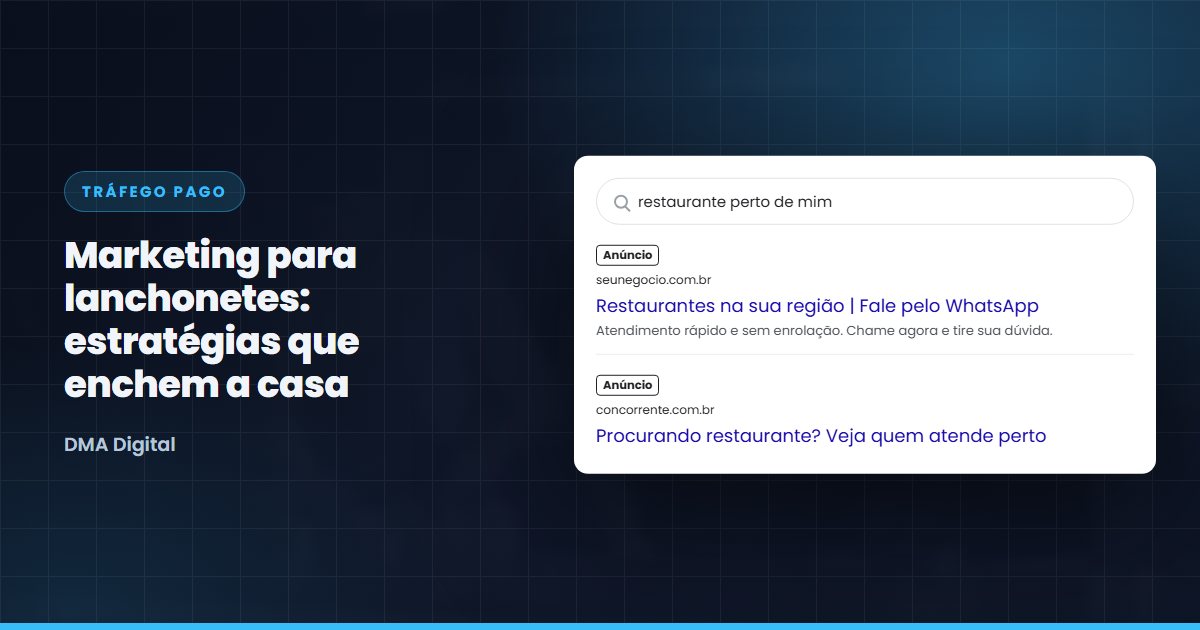 Busca do Google com anúncios de restaurantes