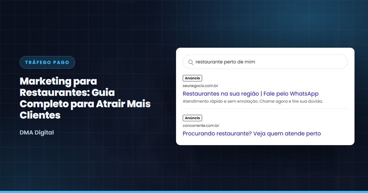 Busca do Google com anúncios de restaurantes